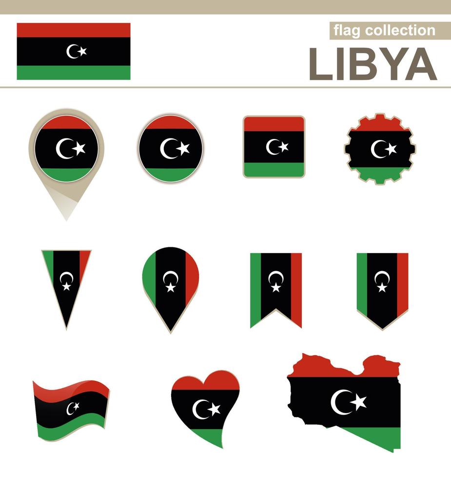 Libyen-Flaggensammlung vektor