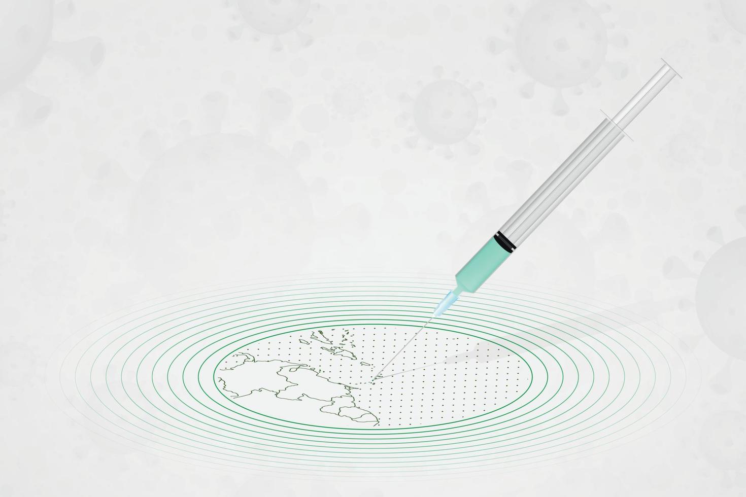 sankt kitts und nevis impfkonzept, impfstoffinjektion in der karte von sankt kitts und nevis. impfstoff und impfung gegen coronavirus, covid-19. vektor