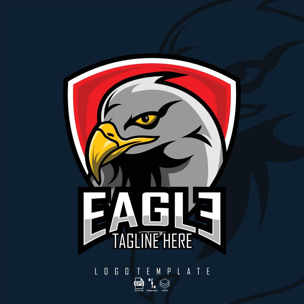 Adler E-Sport-Logo-Vorlage mit einem dunkelblauen Hintergrund.eps vektor