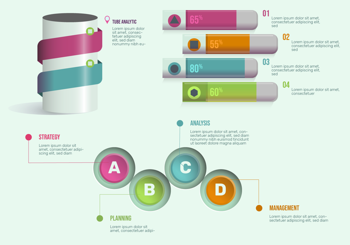 Elemente 3D Infographic für Darstellungs-Vektor-Satz vektor