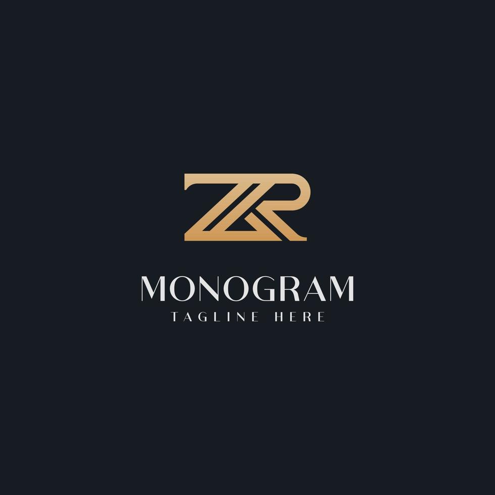 anfängliche zr rz zr-monogramm-logo-vorlage. Anfangsbuchstabe-Symbol-Logo vektor