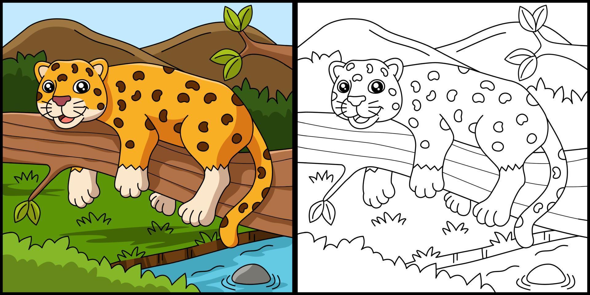 jaguar målarbok vektorillustration vektor