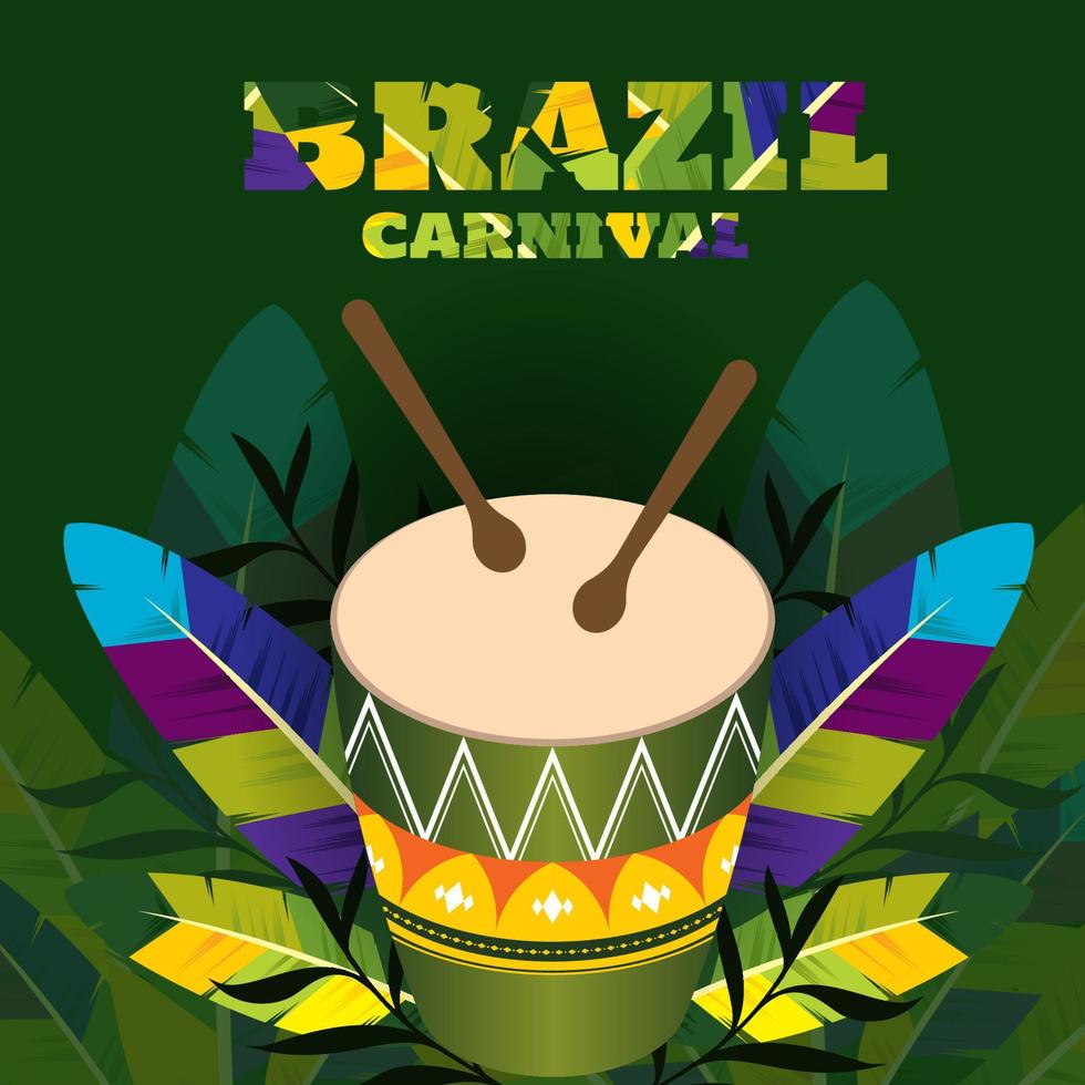 Hintergrund des brasilianischen Karnevals. Post-Hintergrund, Banner-Poster, Musik-Event-Poster und Party vektor