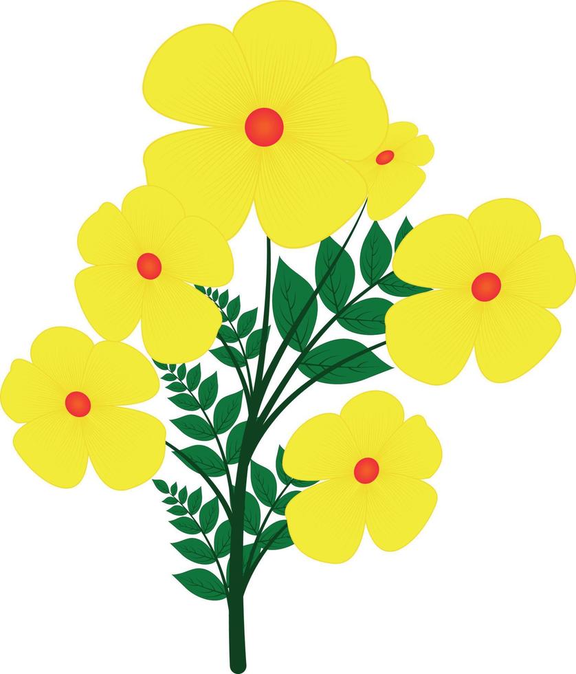 Vektorbild. gelbe Blumen.farbige Skizze abstrakter Blumen. vektor