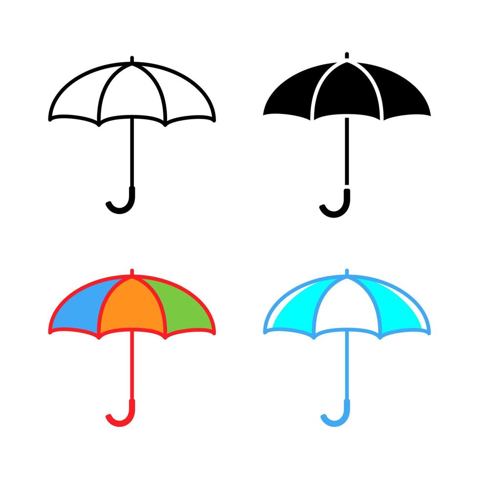 paraplyikon. vatten- eller solskyddssymbol vektor