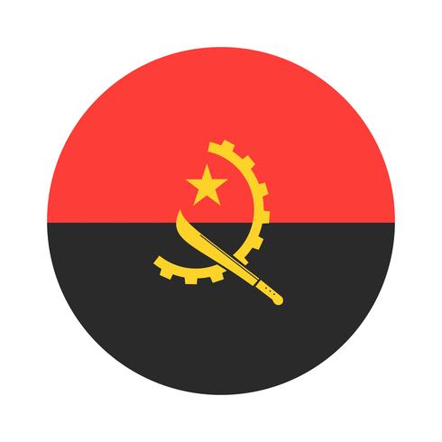 Angola runda flagga. vektor