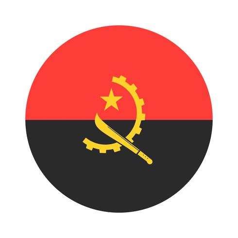 Runde Flagge von Angola. vektor