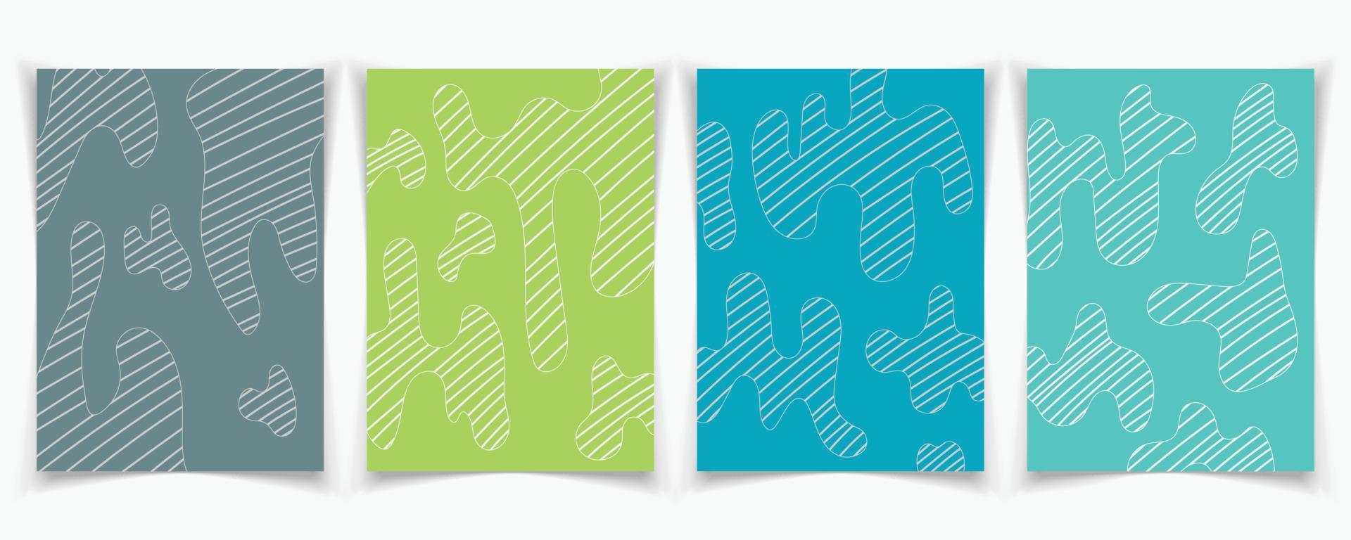 abstrakt handritning design av fri form konstverk broschyrer set. illustration vektor