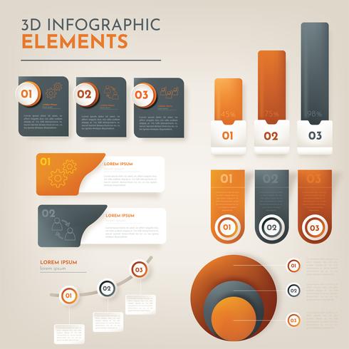 3d infografiskt vektorpaket vektor