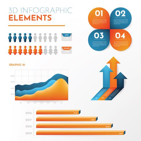 3D Infografik Vektor Pack