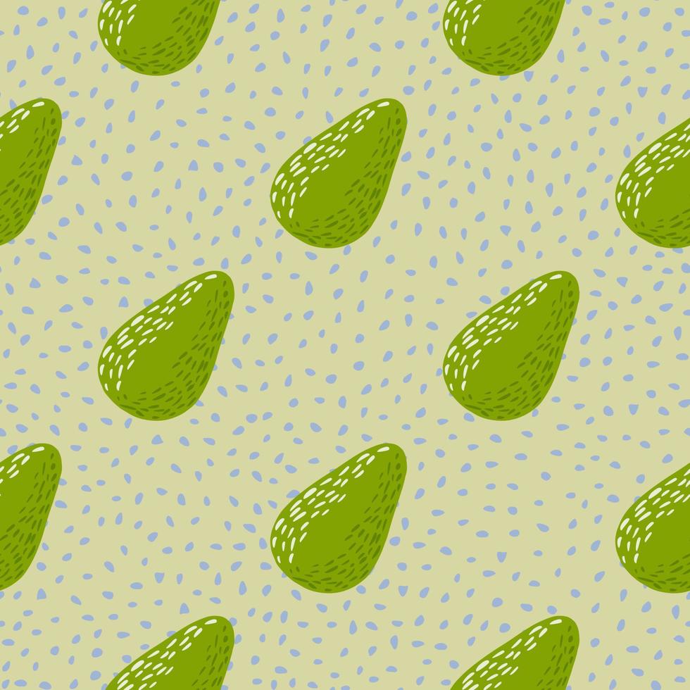 diagonales Avocado-Ornament einfaches nahtloses Muster. heller Pastellhintergrund mit Punkten. obst einfacher hintergrund. vektor