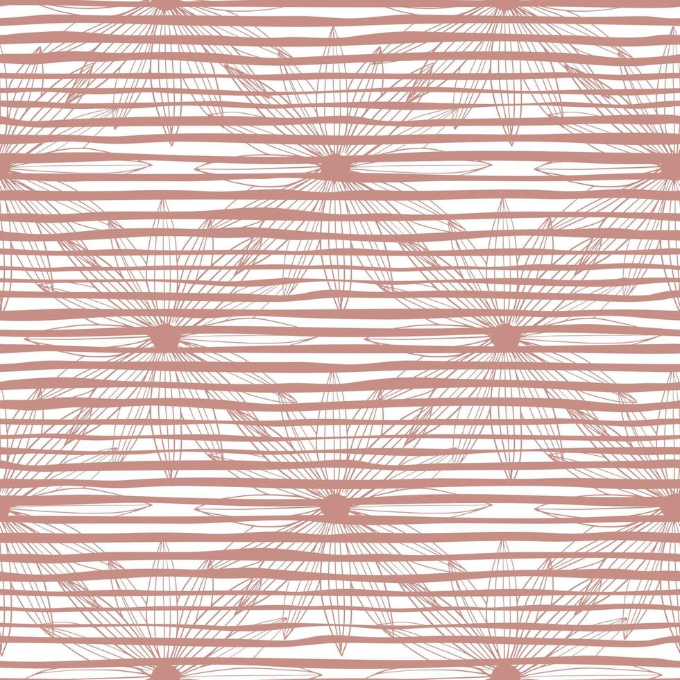 modernes Muster mit rosa Blumen und Linien auf weißem Hintergrund. trendiges Blumendesign. vektor