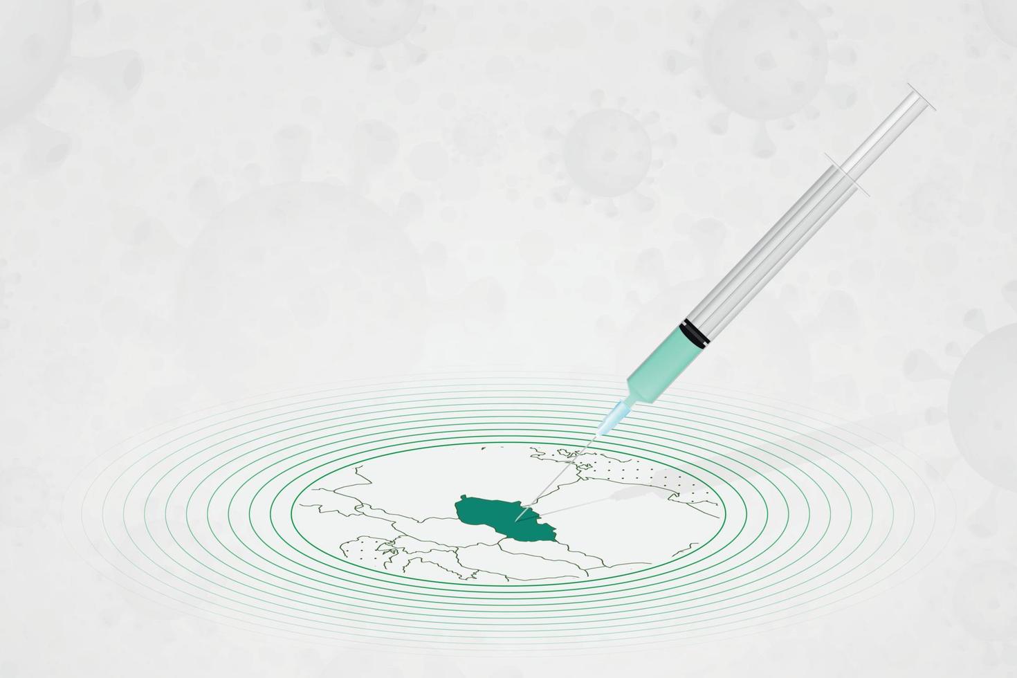 Impfkonzept der Tschechischen Republik, Impfinjektion in der Karte der Tschechischen Republik. impfstoff und impfung gegen coronavirus, covid-19. vektor