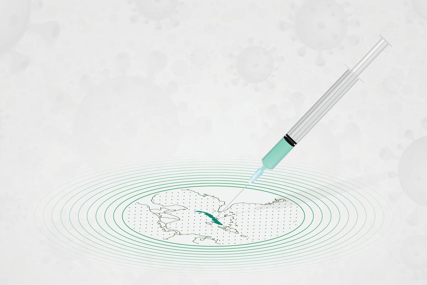 kuba-impfungskonzept, impfstoffinjektion auf der karte von kuba. impfstoff und impfung gegen coronavirus, covid-19. vektor