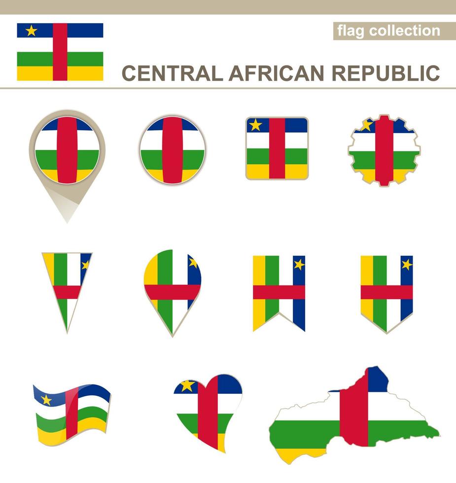 zentralafrikanische republik flaggensammlung vektor