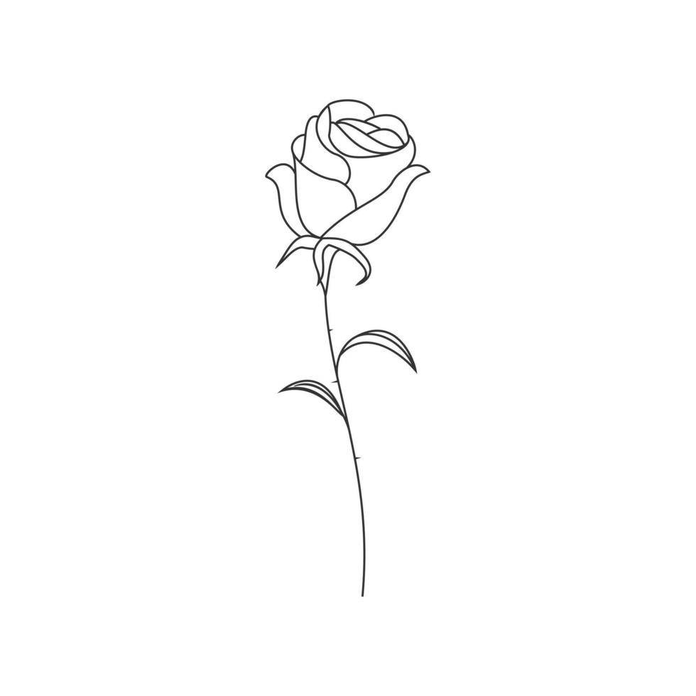 einfache minimalistische Rosenblumen-Vektorvorlage vektor