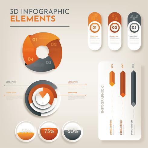 3D Infografik Vektor Pack