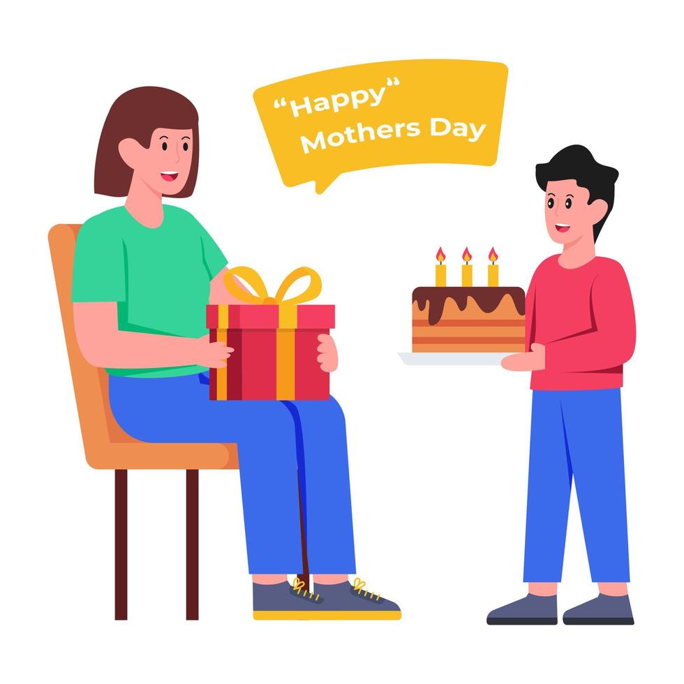 modern designillustration av glad mors dag vektor