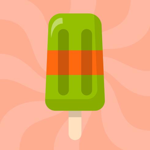 Flat Simple Popsicle Sommar Ice Cream Vector Illustration
