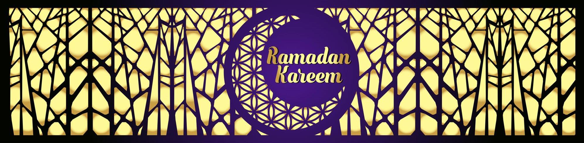 Ramadan Kareem islamisk hälsning design med lykta och kalligrafi. vektor