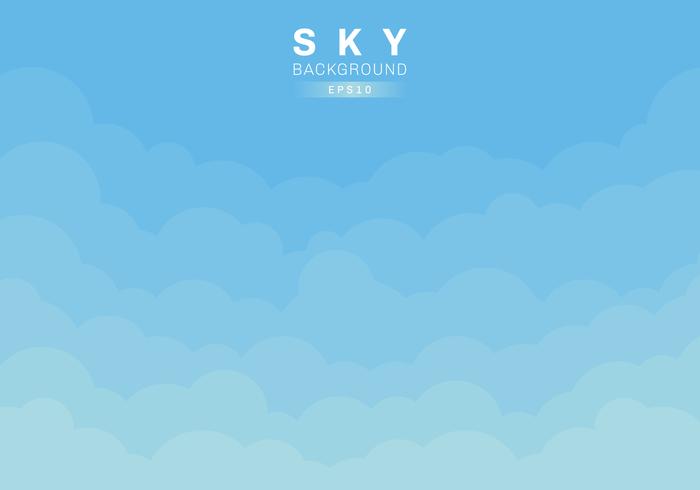 Blå himmel och moln bakgrunds papper klippt stil naturligt begrepp. vektor