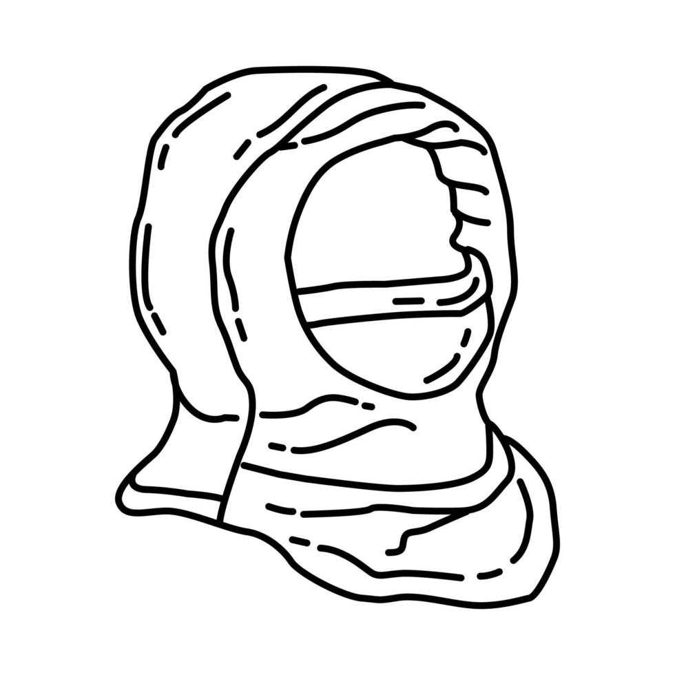 vinter ansiktsmask halsvärmare för barn ikon. doodle handritad eller disposition ikon stil. vektor