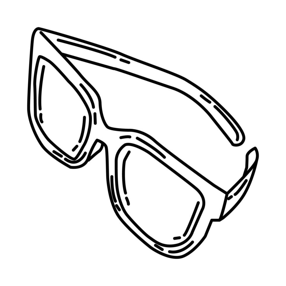 Wintersonnenbrille für Frauen-Symbol. Gekritzel handgezeichnet oder Umriss-Icon-Stil. vektor