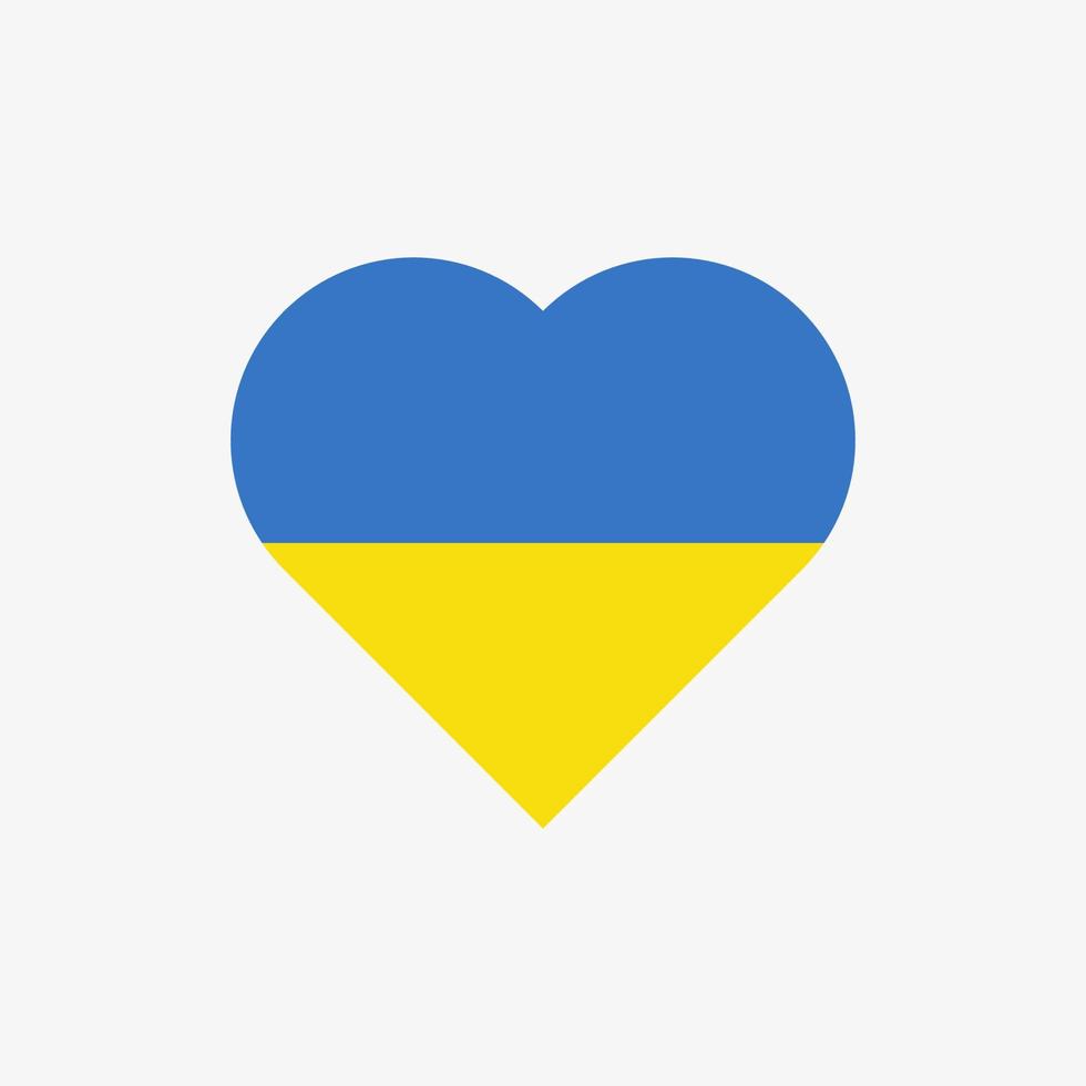 die flagge der ukraine in herzform. Vektorsymbol der ukrainischen Flagge isoliert auf weißem Hintergrund. vektor