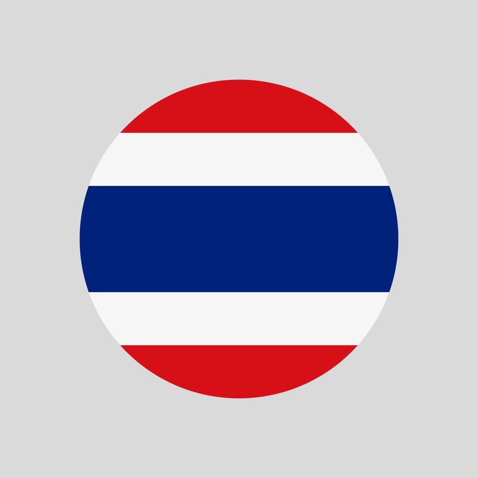 rundes thailändisches Flaggenvektorsymbol isoliert auf weißem Hintergrund. die flagge von thailand in einem kreis. vektor