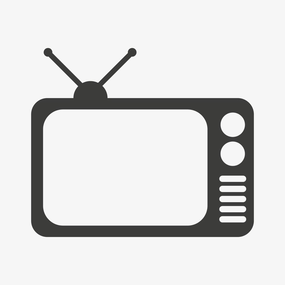 tv-Vektorsymbol isoliert auf weißem Hintergrund. Fernsehsymbol schwarze Farbe. flaches Designzeichen des Fernsehsymbols lokalisiert auf weißem Hintergrund. alter Retro-Fernseher. vektor