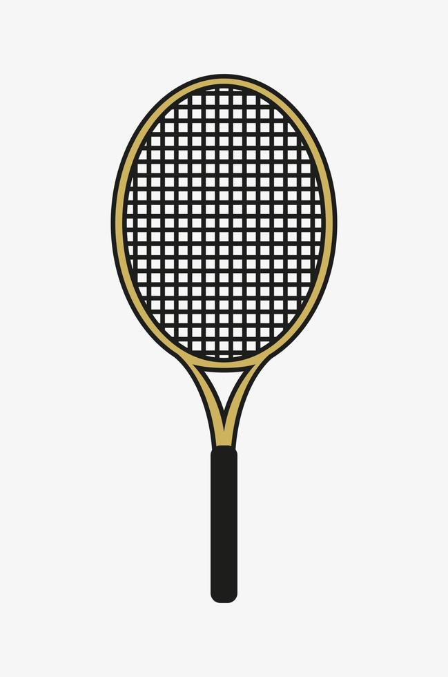 Umriss-Vektor-Illustration eines Tennisschlägers auf weißem Hintergrund. ein einfaches grafisches Design eines Tennisschlägers. vektor