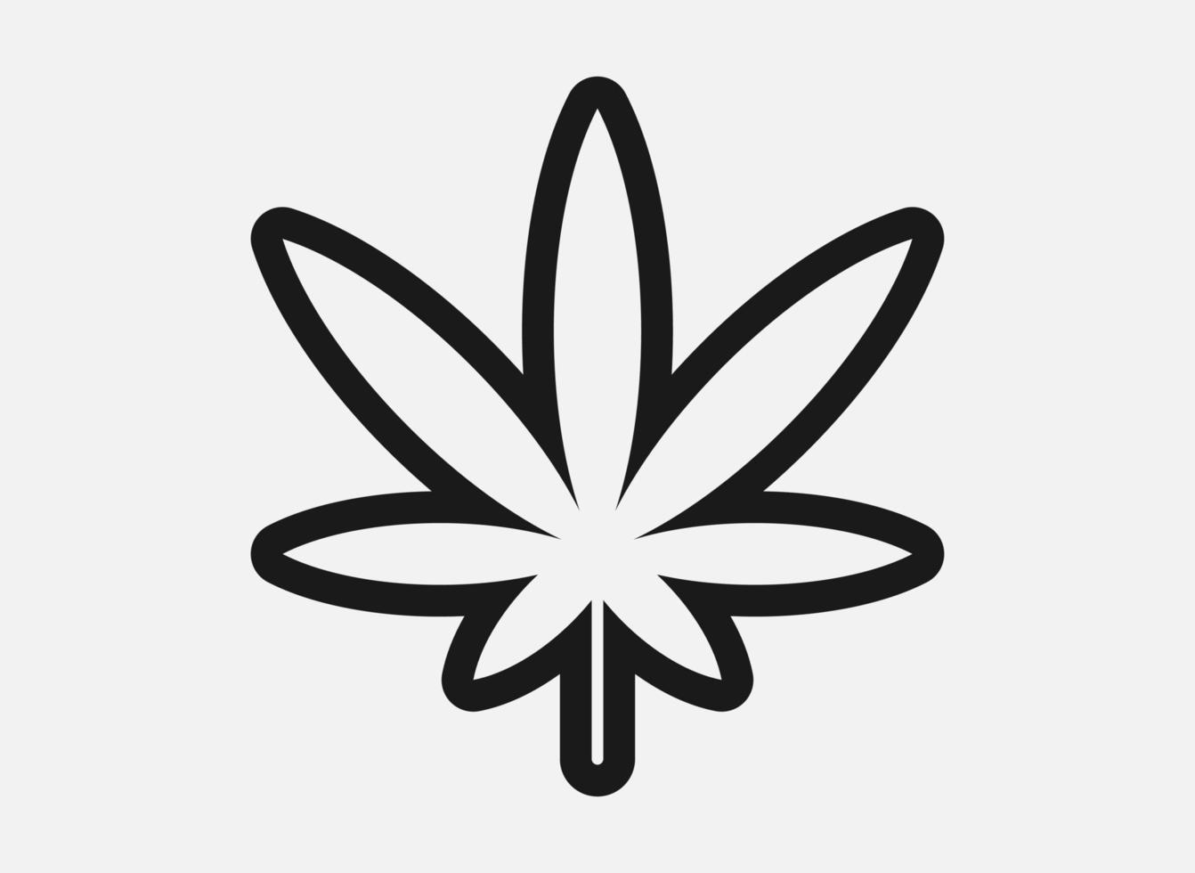 Marihuana-Blatt-Vektorsymbol isoliert auf weißem Hintergrund vektor