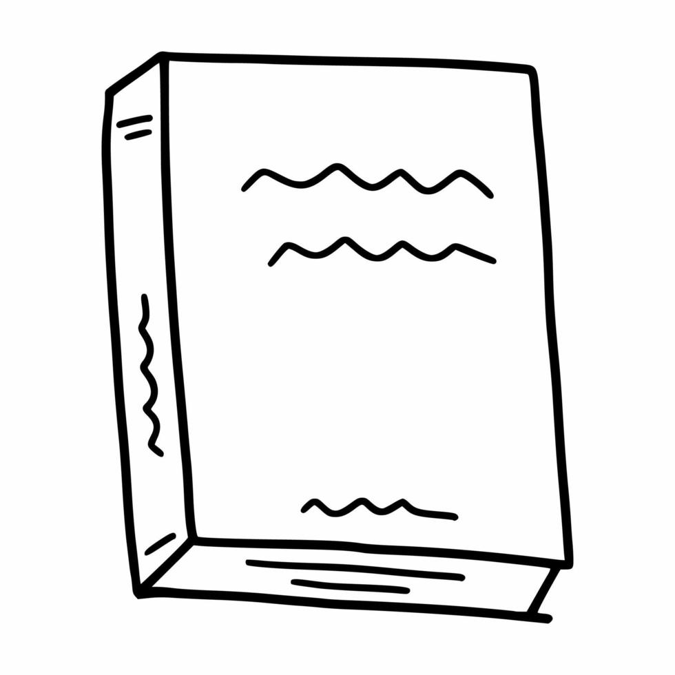 Schulbuch. Vektor-Doodle-Illustration. Buch zu lesen. Postkartendekorelement. vektor