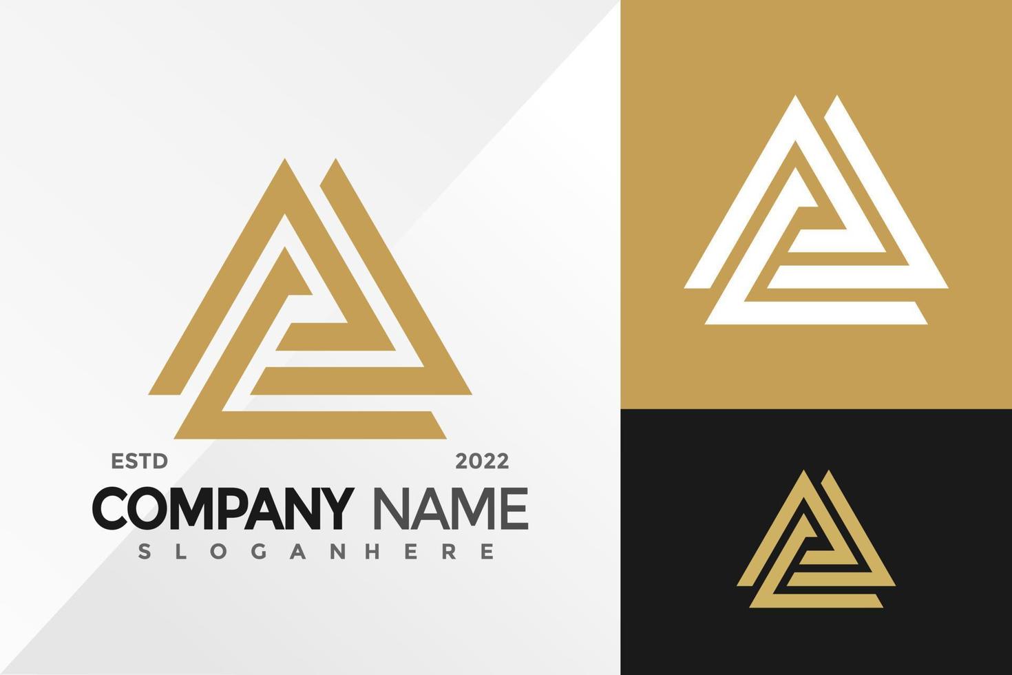 abstrakte Dreieck-Pyramiden-Logo-Design-Vektor-Illustrationsvorlage vektor