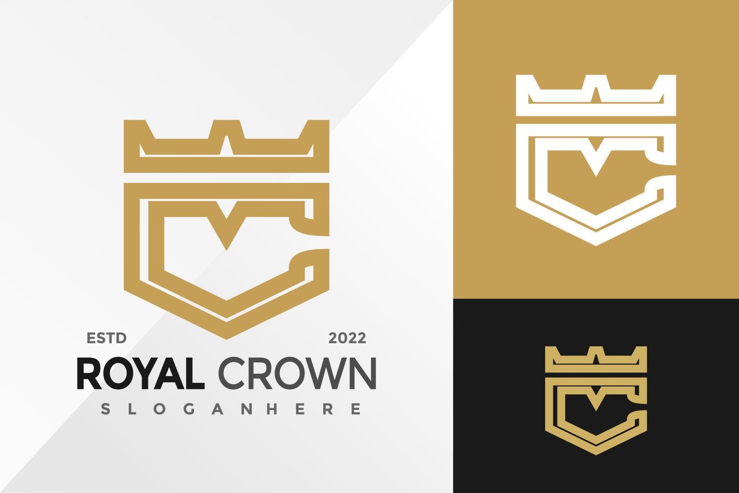c-Krone königliche Logo-Design-Vektor-Illustrationsvorlage vektor