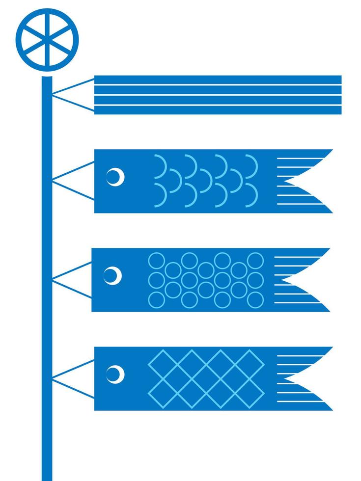 karpstreamers för den japanska pojkfestivalen. platt vektorillustration isolerad på en vit bakgrund. vektor