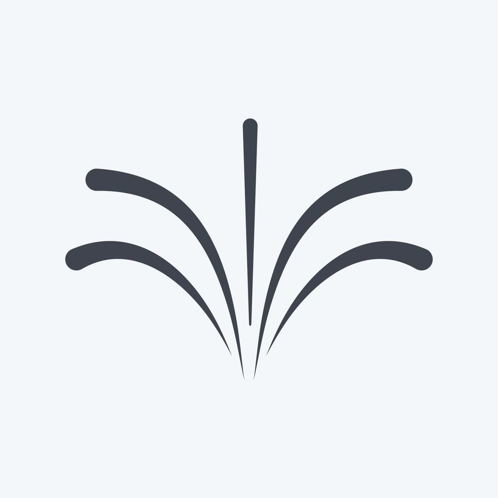 Feuerwerk-Symbol im trendigen Glyphen-Stil isoliert auf weichem blauem Hintergrund vektor