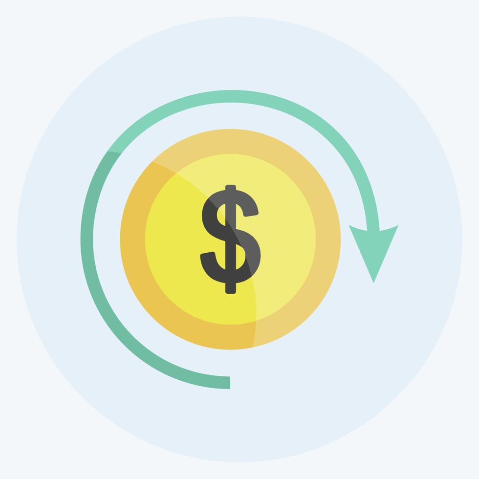 Return on Investment-Symbol im trendigen flachen Stil isoliert auf weichem blauem Hintergrund vektor