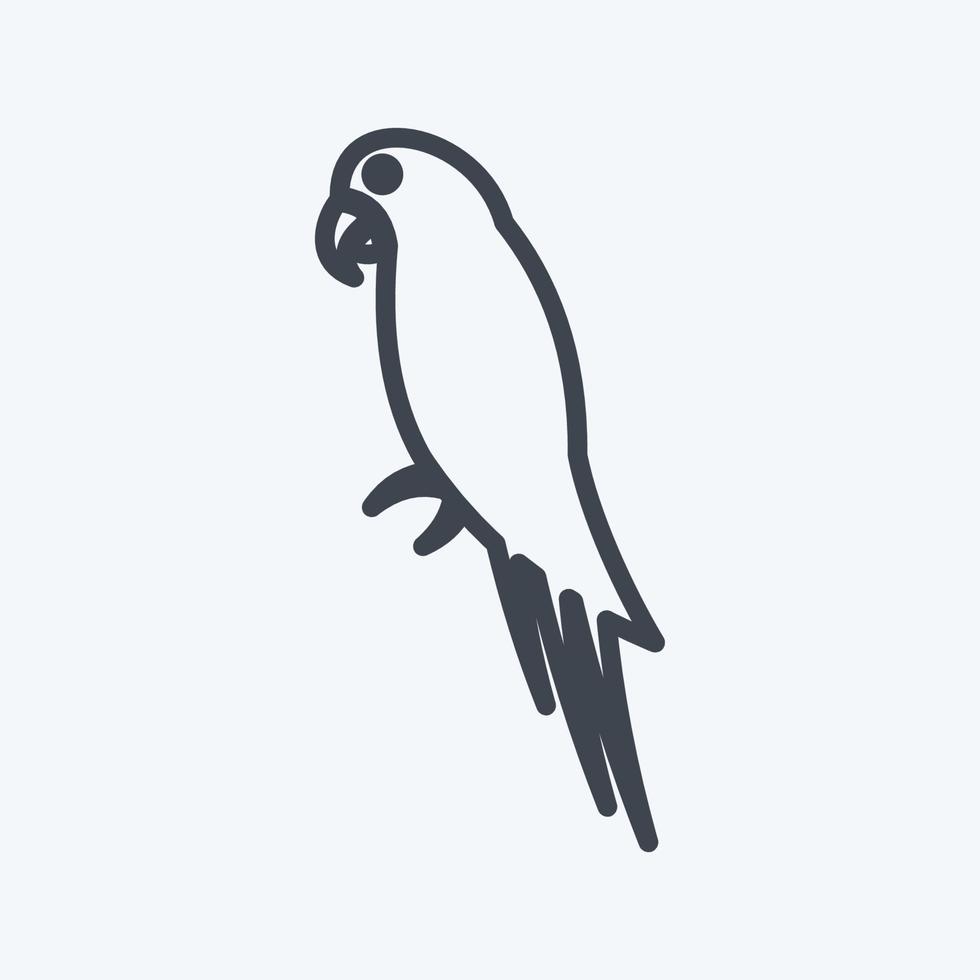 Haustier-Papagei-Symbol im trendigen Linienstil isoliert auf weichem blauem Hintergrund vektor