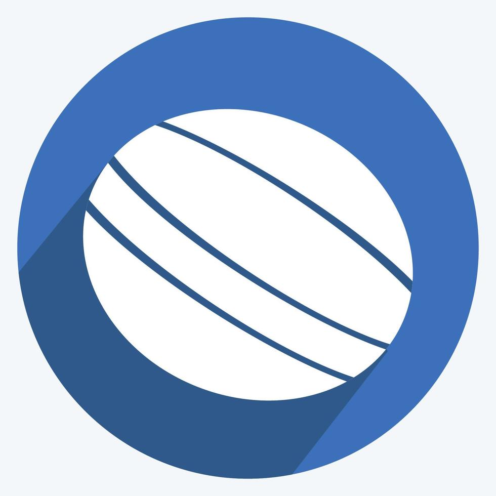 Rockmelon-Symbol im trendigen langen Schattenstil isoliert auf weichem blauem Hintergrund vektor