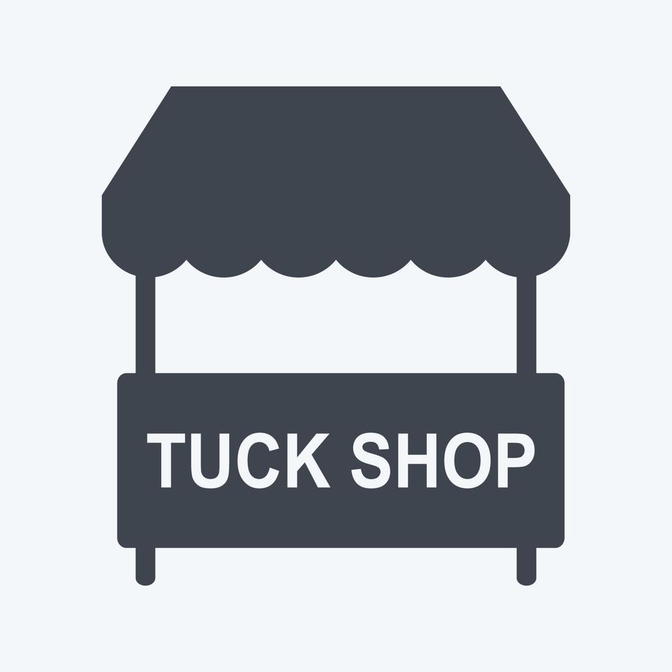 Tuck-Shop-Symbol im trendigen Glyph-Stil isoliert auf weichem blauem Hintergrund vektor