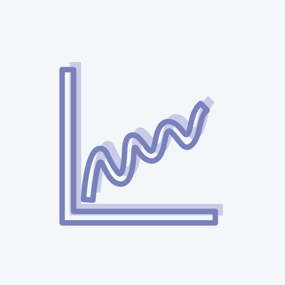 glockenförmiges Diagrammsymbol im trendigen zweifarbigen Stil isoliert auf weichem blauem Hintergrund vektor