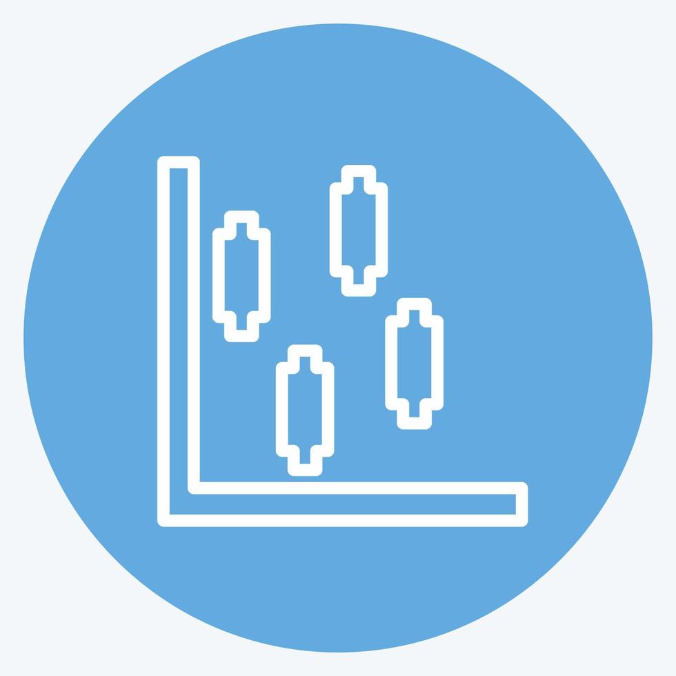 ljusstake diagram ikon i trendiga blå ögon stil isolerad på mjuk blå bakgrund vektor