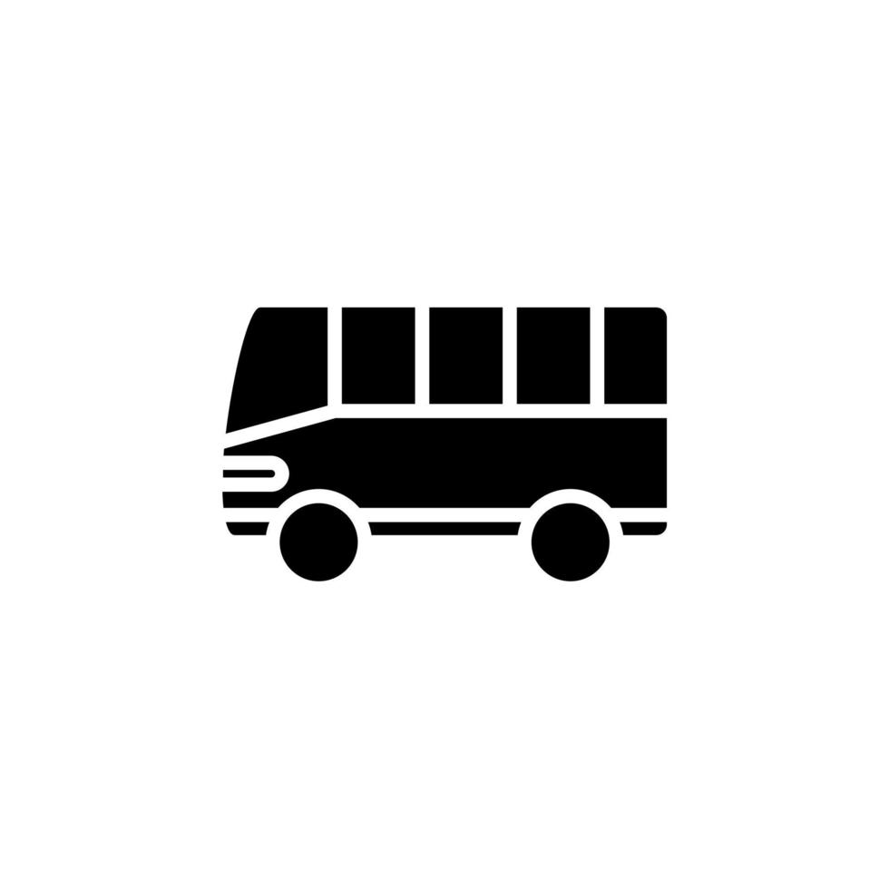 buss, autobus, offentliga, transport solid ikon vektor illustration logotyp mall. lämplig för många ändamål.