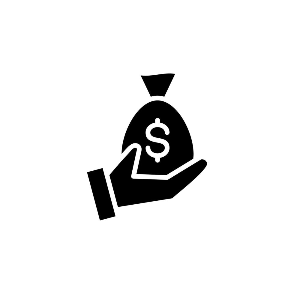 Geld, Bargeld, Reichtum, Zahlung solide Symbol Vektor Illustration Logo Vorlage. für viele Zwecke geeignet.