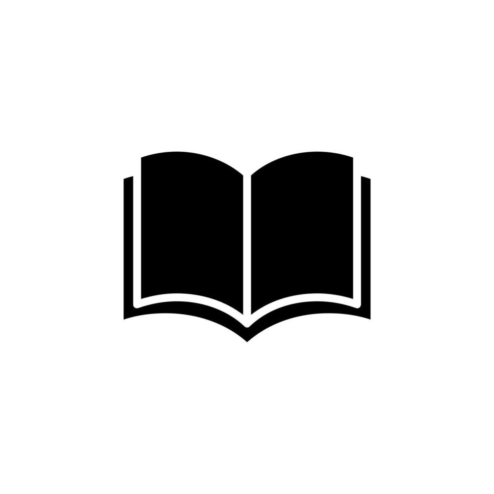 buch, lesen, bibliothek, studieren, solide, symbol, vektor, abbildung, logo, template. für viele Zwecke geeignet. vektor