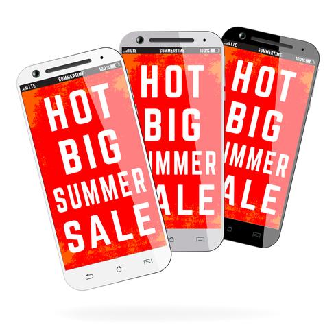 Sommarförsäljning Mobiltelefon vektor