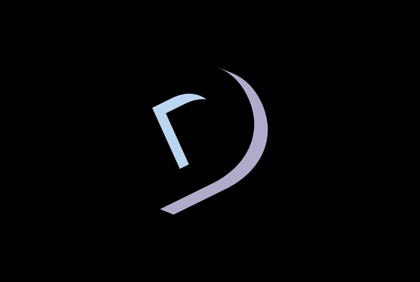 einfacher minimalistischer anfangsbuchstabe d mit negativem space-logo-design vektor