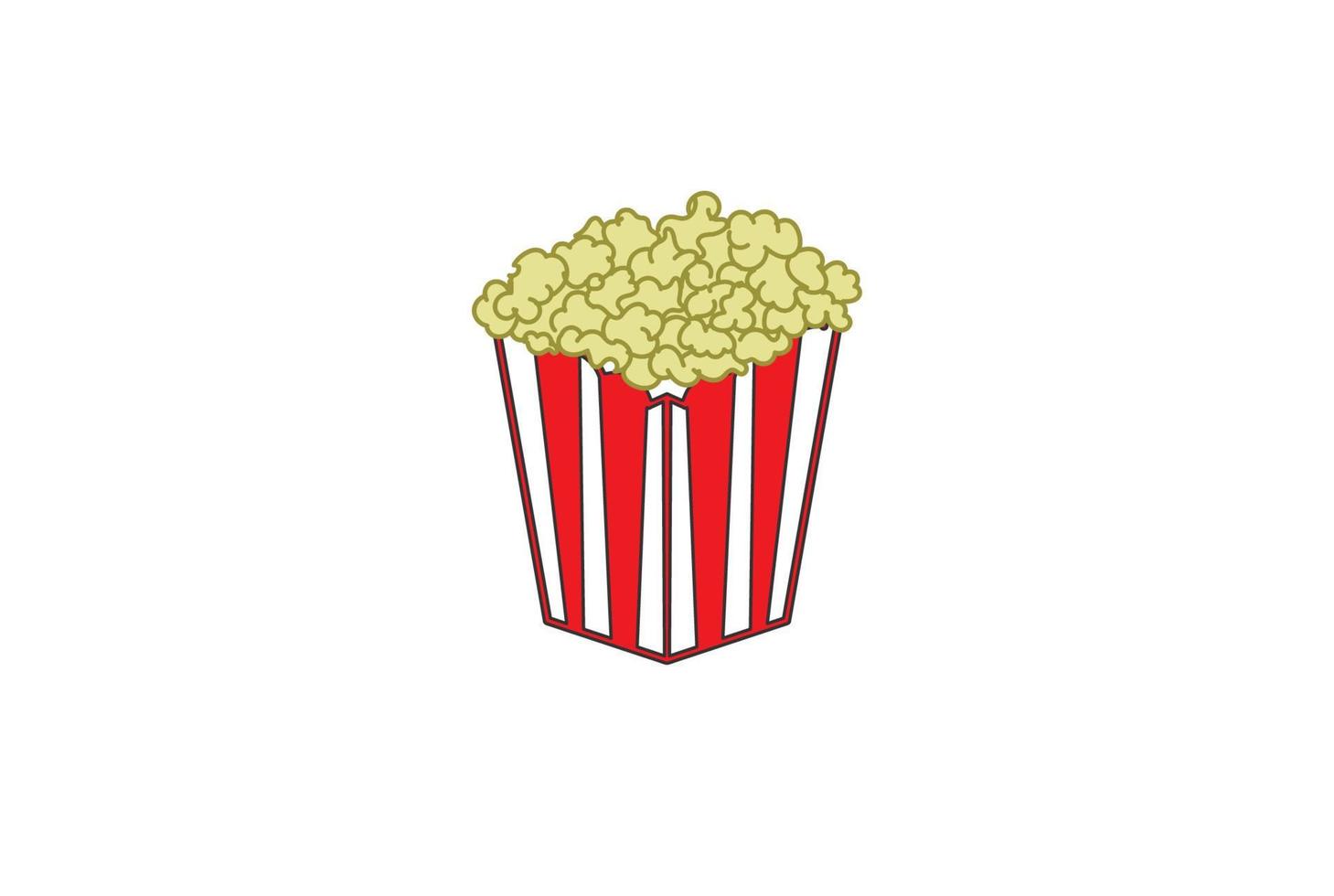 Verspielter Popcorn-Snack mit Papierbox-Logo-Design-Vektor vektor
