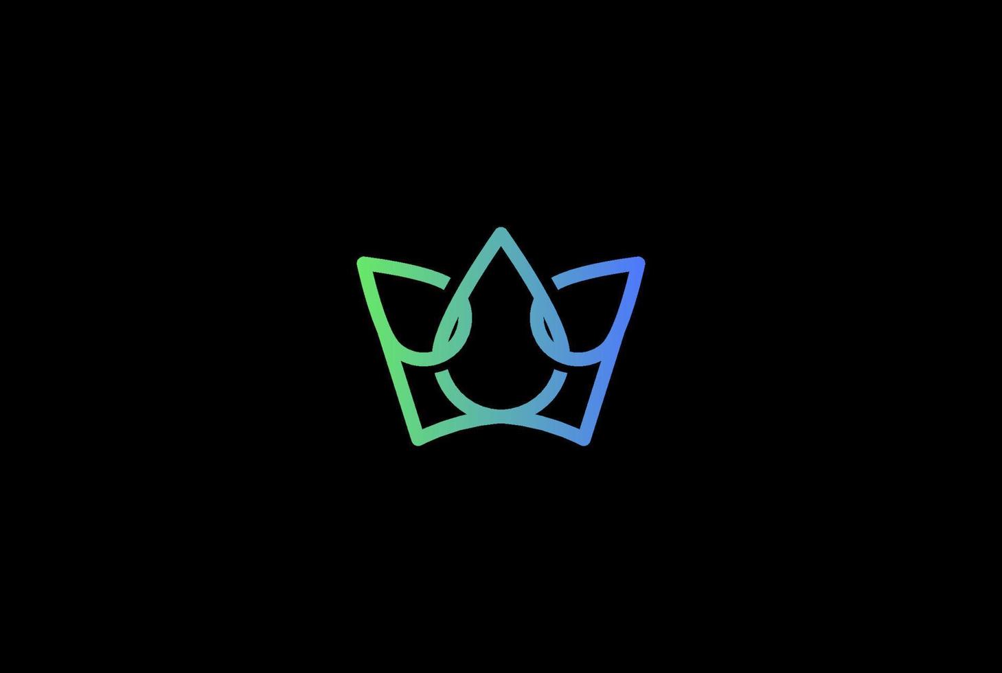 blå kung krona med aqua vatten droppe logotyp design vektor